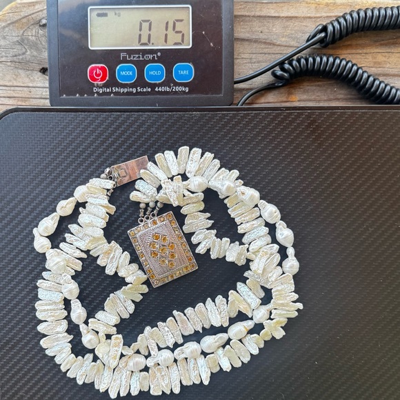 Chunky VTG White Baroque & Biwa Freshwater Pearl Multi-Strand Necklace (150g) - Picture 8 of 9